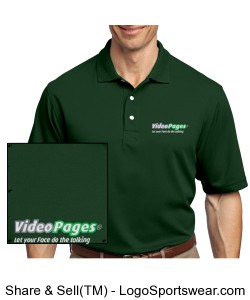 VideoPages Green Polo (1) Logo - Logo on Left Chest Area only. Hunter green Design Zoom